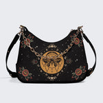 Vintage Moon Moth Print - Leather Crossbody Bag