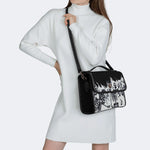 Horror Skull Print - Leather Satchel Bag