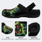 Unisex More Brains Print - Fur Lined Slippers/Sandals