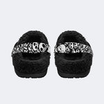Vintage Kitty Skull Unisex - Fur Lined Slippers/Sandals