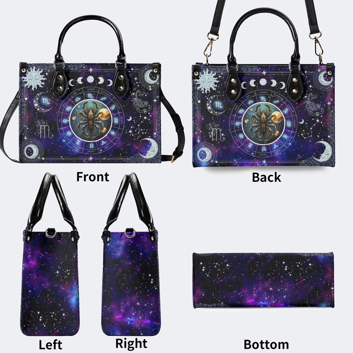 Scorpio Starry Sky - Leather Handbag