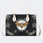 Classic Death Moth Print - Leather Handbag