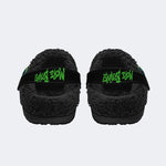 Unisex More Brains Print - Fur Lined Slippers/Sandals