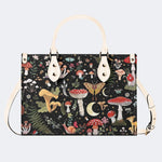 Starry Mushroom Print - Leather Handbag