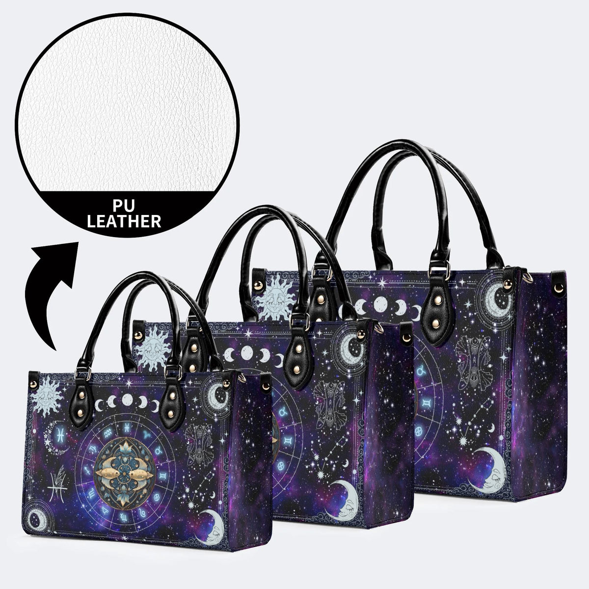 Pisces Starry Sky - Leather Handbag