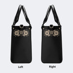 Skeleton Moth Under The Moon - Leather Handbag