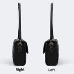 Retro Gothic Black Stripe Lace - Leather Satchel Bag