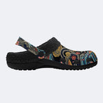 Irezumi Carp&Cherry blossom blizzardTraditional CloudPrint Fleece-Lined Clogs
