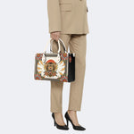 Tiger Holding Sword - Leather Handbag