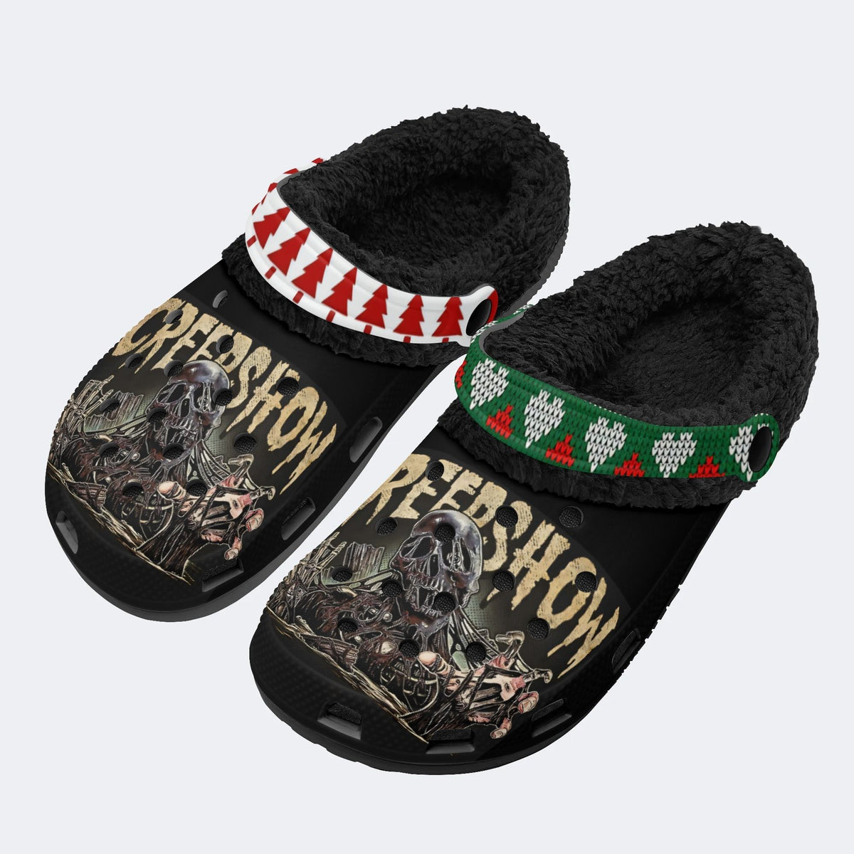 Unisex Horror Movie Print - Fur Lined Slippers/Sandals