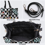Gothic Pattern Patchwork Print - Leather Handbag