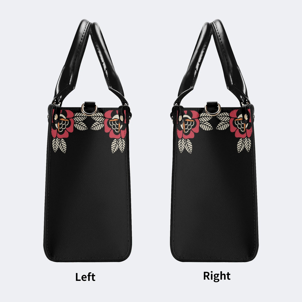 Japanese Style Frog Print - Leather Handbag