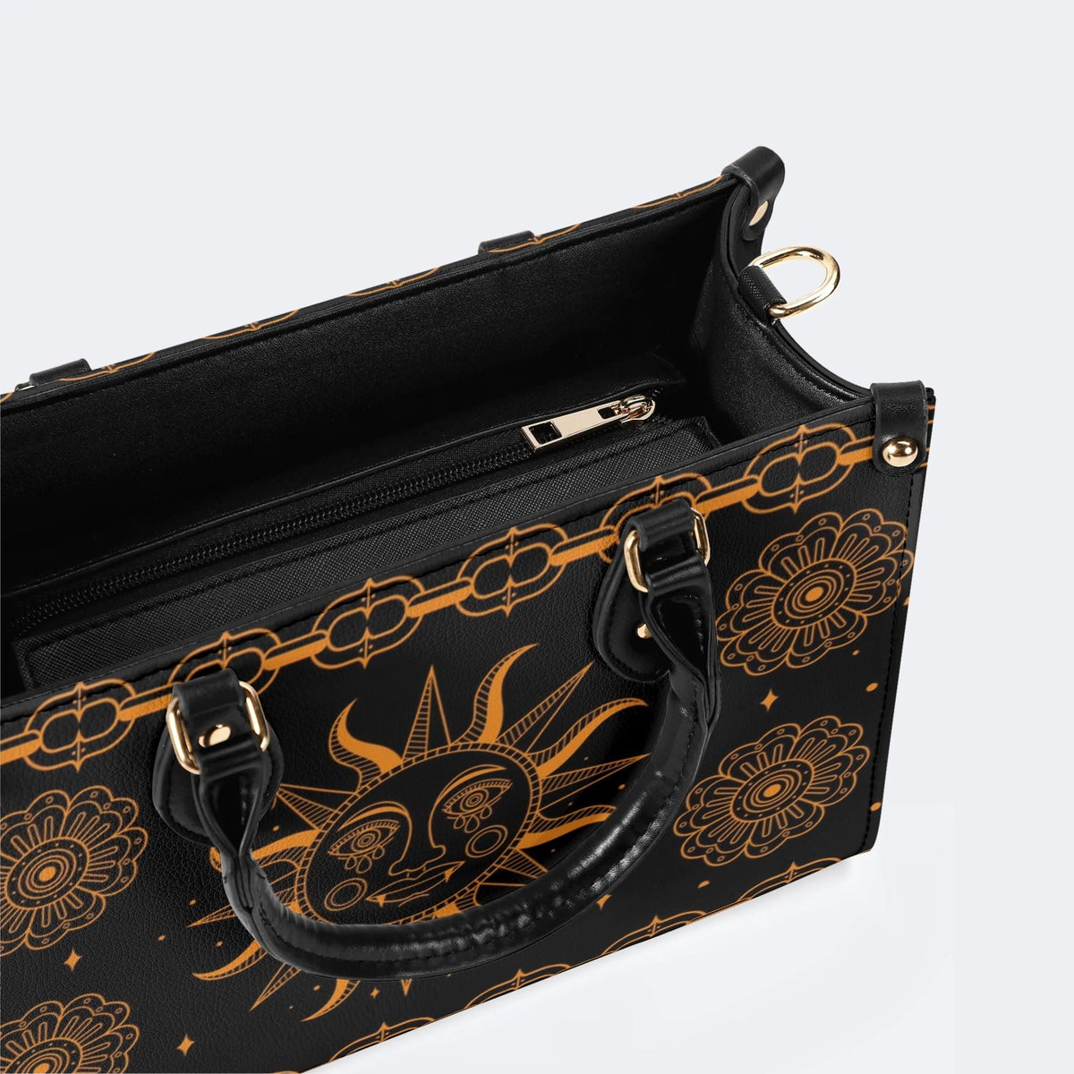 Retro Sun Print - Leather Handbag