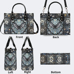 Gothic Bat Print - Leather Handbag