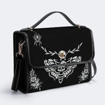 Death Moth Vintage Print - Leather Satchel Bag