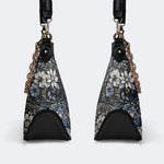 Gothic Bat Print - Leather Crossbody Bag