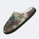 Fate of the Roses Print Fleece-Lined Slippers
