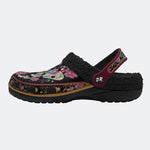 Romantic Psychedelic Butterfly Wreath Print Fleece-Lined Clogs