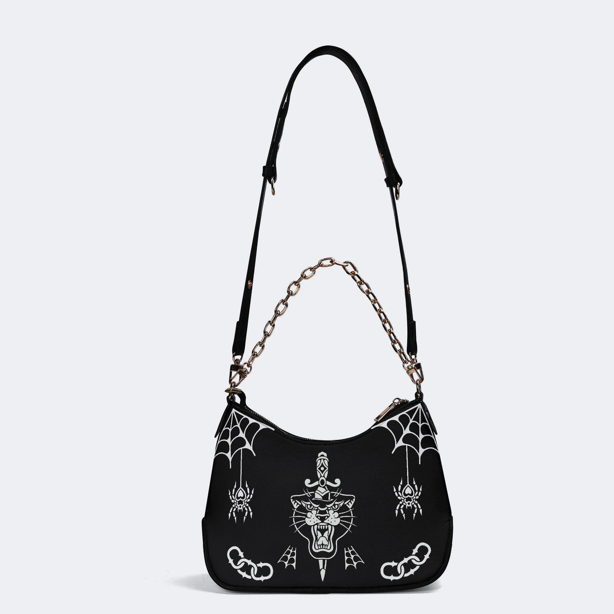 Classic Tiger Print - Leather Crossbody Bag