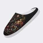 Strange Mushroom Forest Print Fleece-Lined Slippers