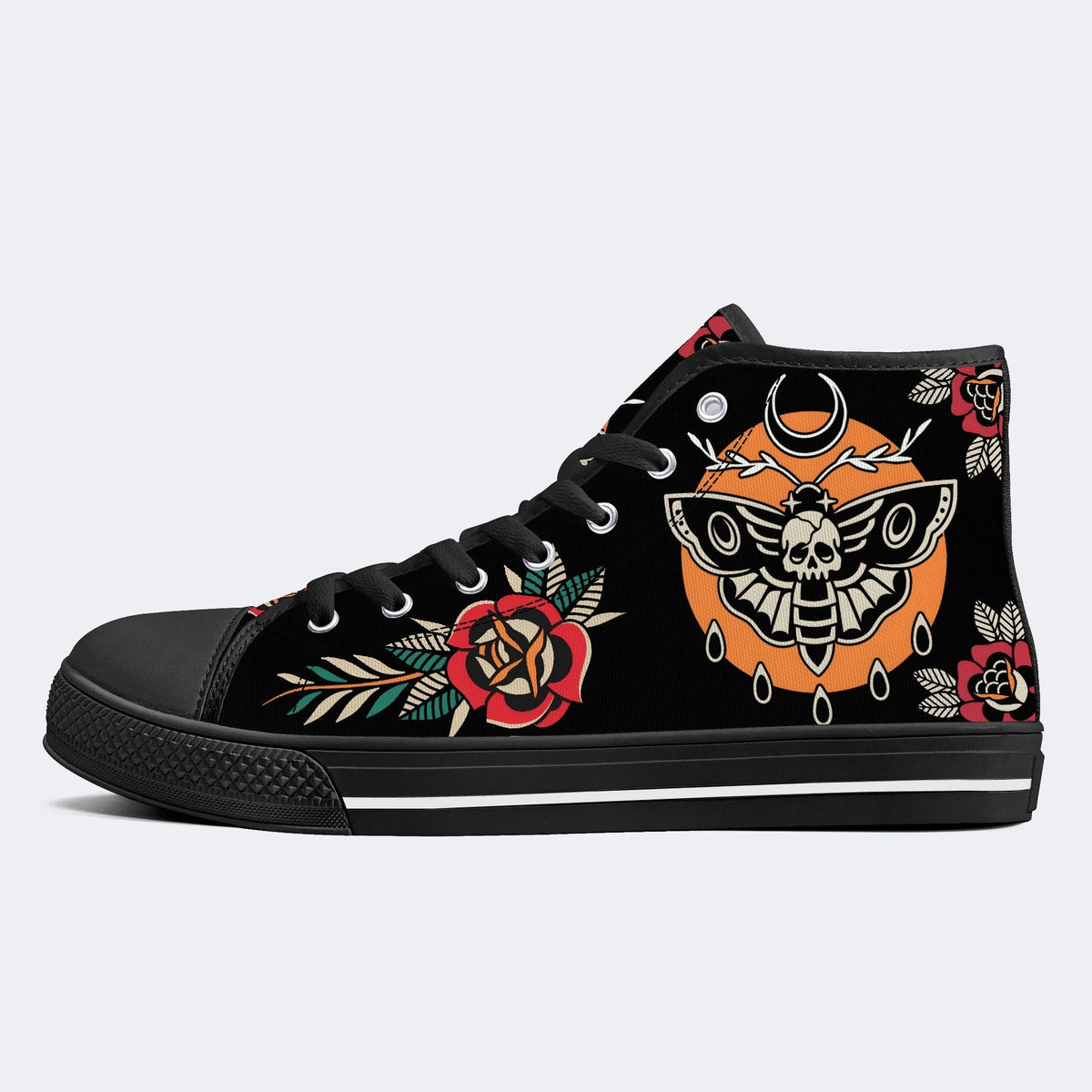Unisex Death Moth Vintage Print - High Top Canvas