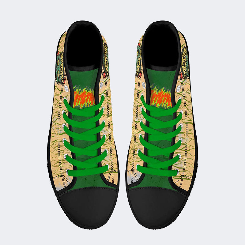 Unisex Skull&Letter Print - High Top Canvas