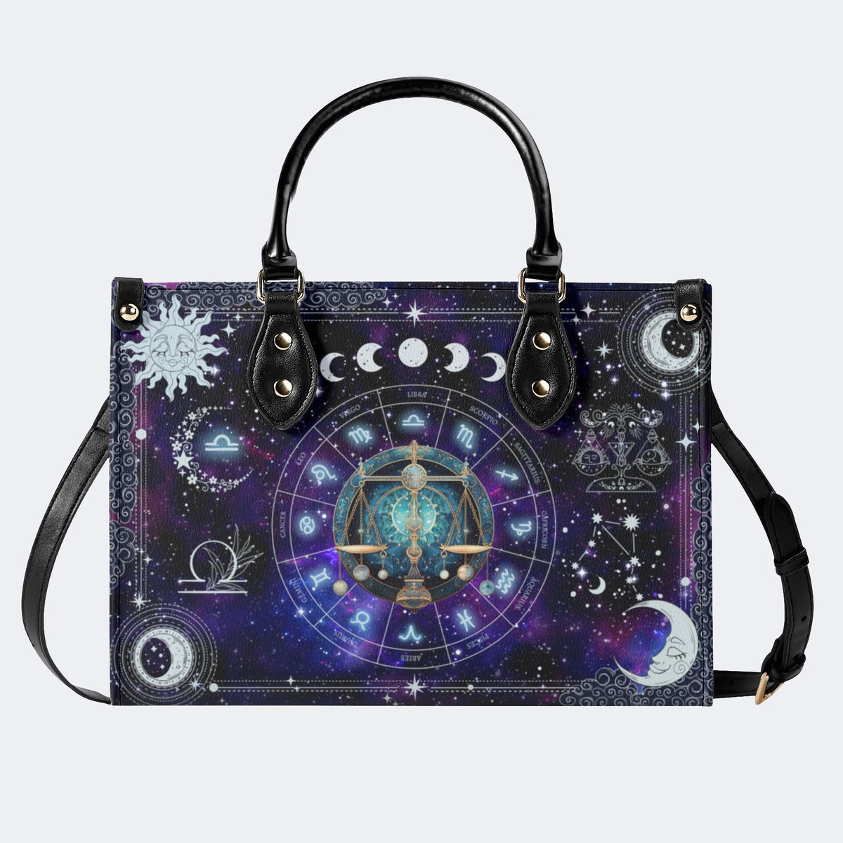 Libra Starry Sky - Leather Handbag