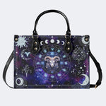 Aries starry sky - Leather Handbag
