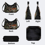 Starry Night Floral Moth Print - Leather Crossbody Bag