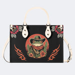 Cowboy Frog Print - Leather Handbag