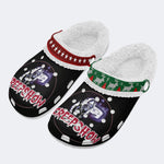 Horror Movie Vintage Graphic Print - Fur Lined Slippers/Sandals