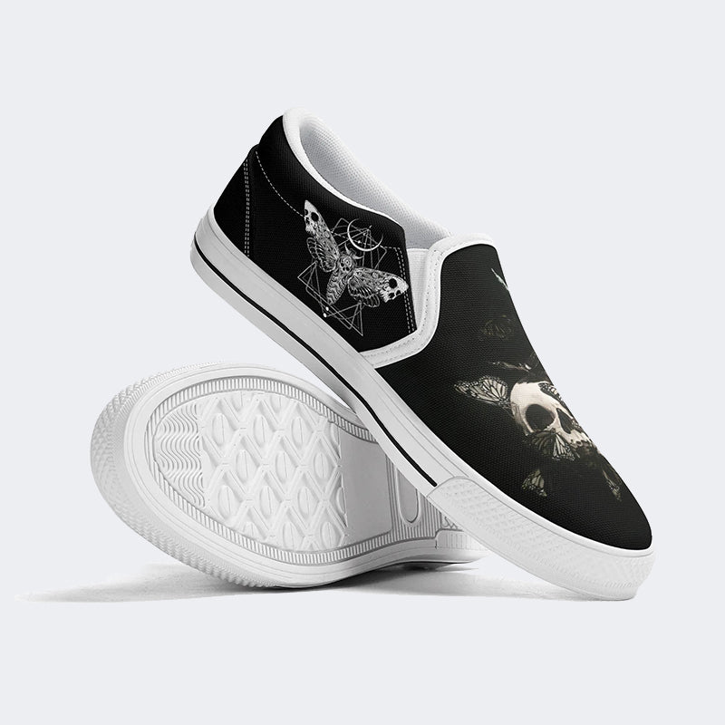 Surreal Death Moth&Skull - Slip On Shoes