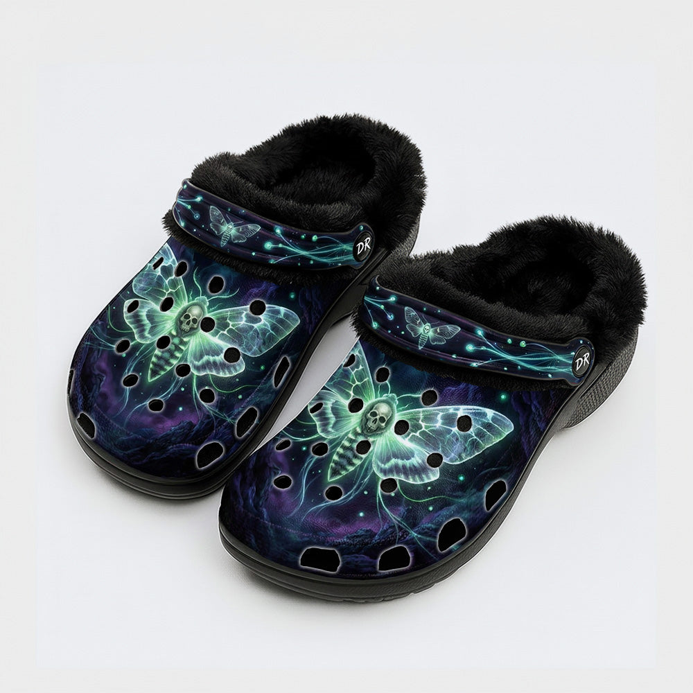 Death Moth in the Abyss Fleece-Lined Clogs
