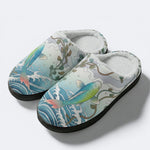 Brocade Journey Print Fleece-Lined Slippers