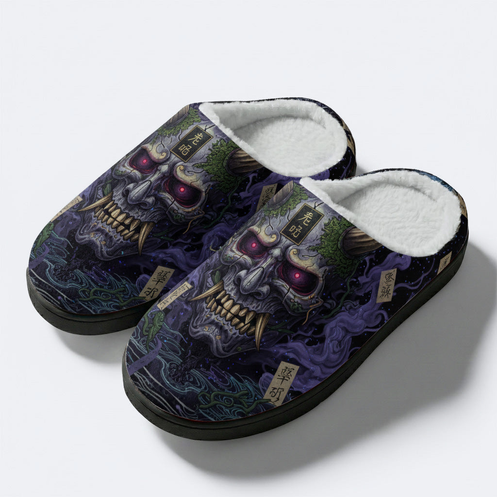 Shadow Realm Print Fleece-Lined Slippers