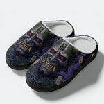 Shadow Realm Print Fleece-Lined Slippers