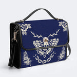 Classic Death Moth Vintage Print - Leather Satchel Bag