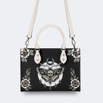 Death Moth Vintage Print - Leather Handbag