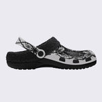 Gothic Christmas Print Fleece-Lined Clogs