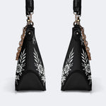 Death Moth Vintage Print - Leather Crossbody Bag