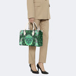 Green Plaid Death Moth - Leather Handbag