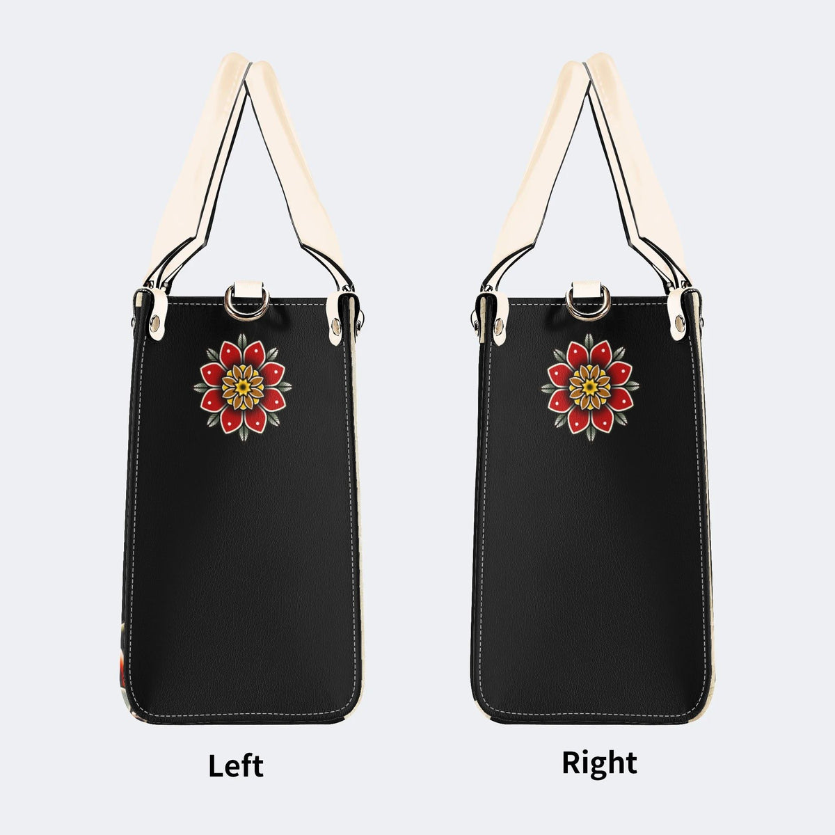 Skeleton Hand And Snake - Leather Handbag