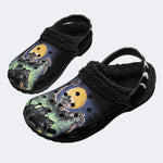 Halloween Horror Movies Print - Fur Lined Slippers/Sandals