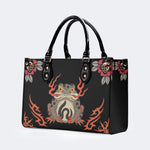 Japanese Style Frog Print - Leather Handbag