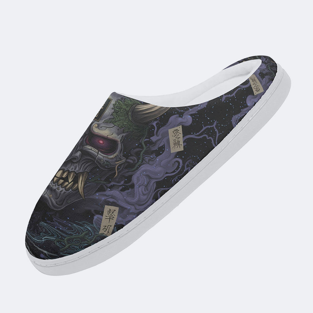 Shadow Realm Print Fleece-Lined Slippers