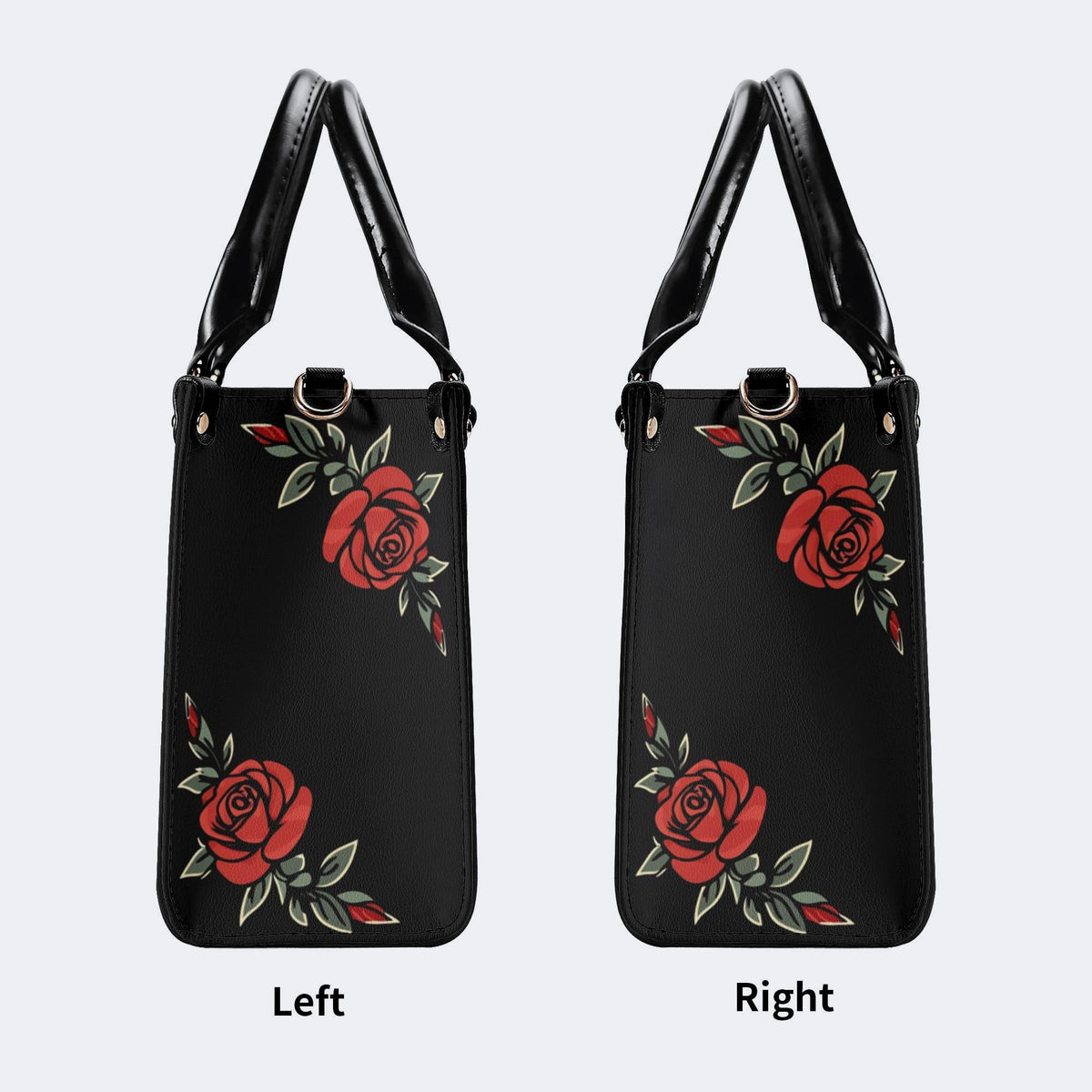 Rose Death Moth Art Print - Leather Handbag