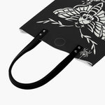 Death Moth Vintage Print - Leather Handbag