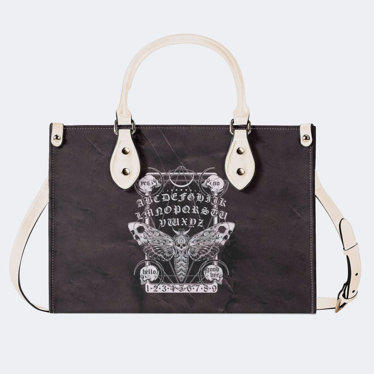 Vintage Death Moth Print - Leather Handbag
