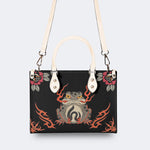 Japanese Style Frog Print - Leather Handbag