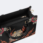 Japanese Style Frog Print - Leather Handbag